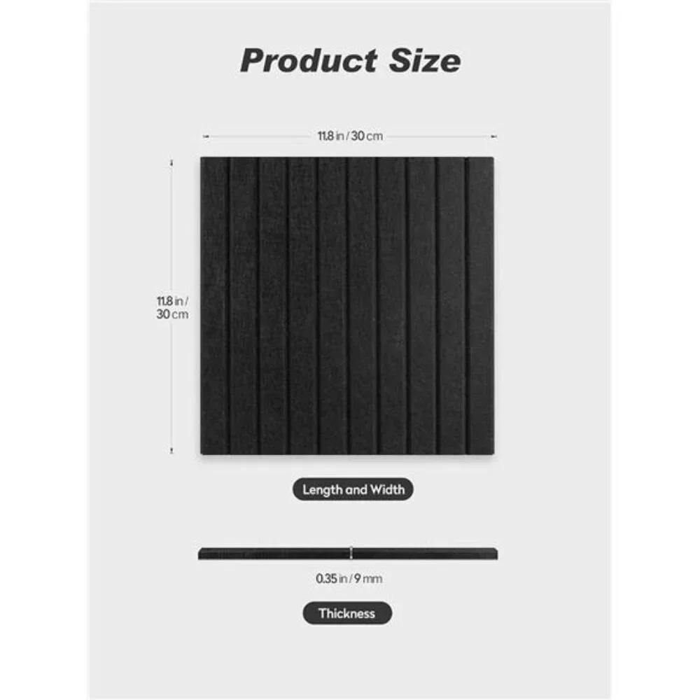 12 Pack Bulletin Board Felt Wall Tiles with Large Cork Board Alternative